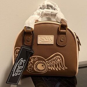 New Von Dutch Tan bowling bag Handbag with shoulder strap
